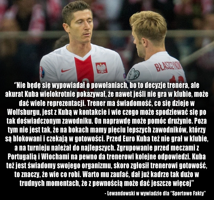 Lewandowski o powołaniu dla Błaszczykowskiego